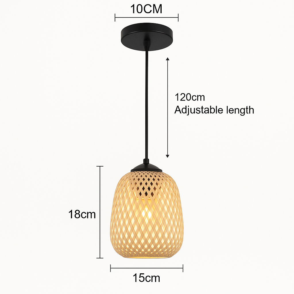 Handwoven Bamboo Pendant Light – Natural Glow for Calm Interiors