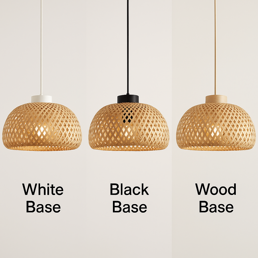 Japandi Bamboo Dome Pendant – Soft Light, Clean Finish
