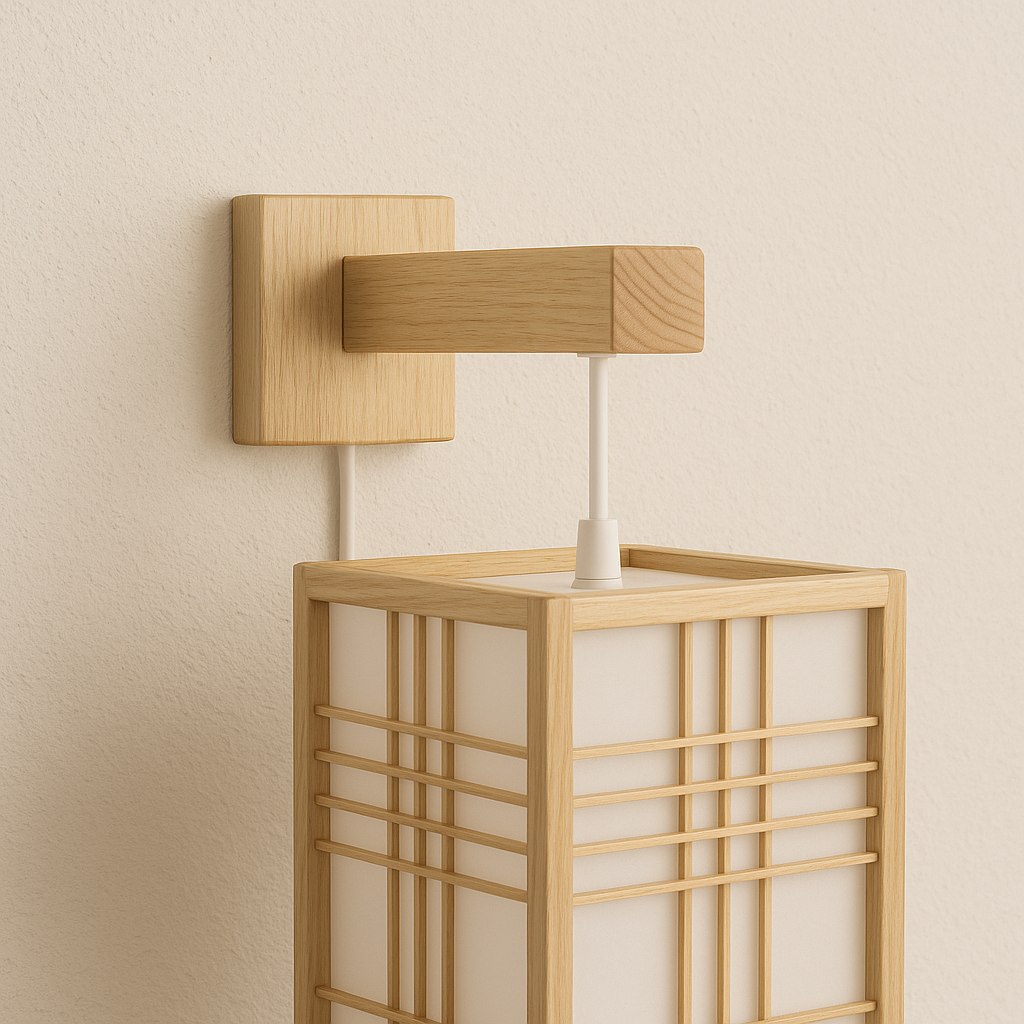 Shoji-Style Wall Lantern – Japandi Light, Natural Calm