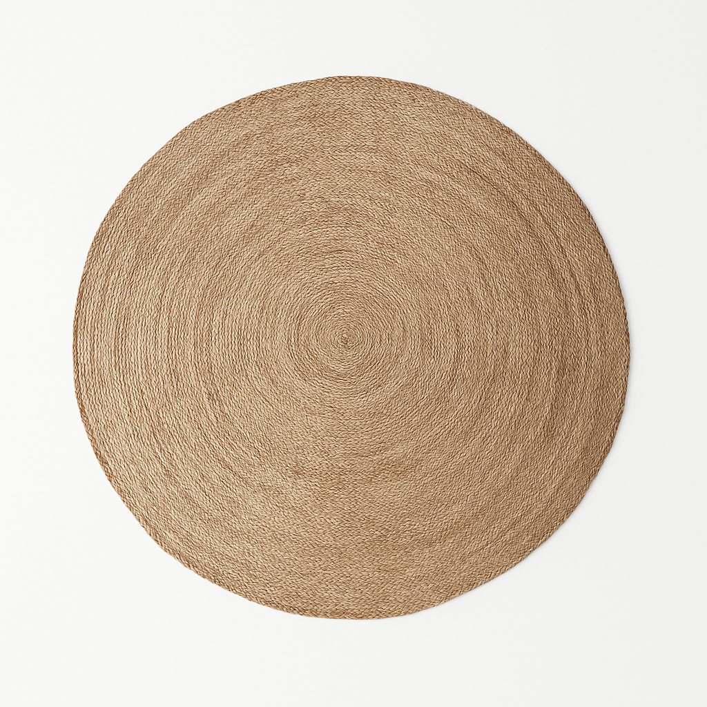 Serenity in Circles – Handwoven Japandi Grass Rug