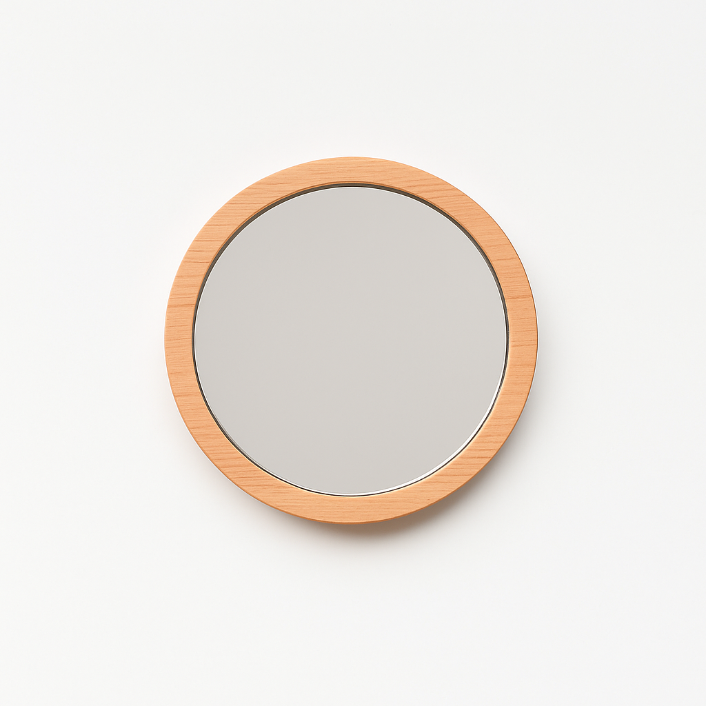 Minimalist Wooden Pocket Mirror – Japandi Style Beauty On-the-Go