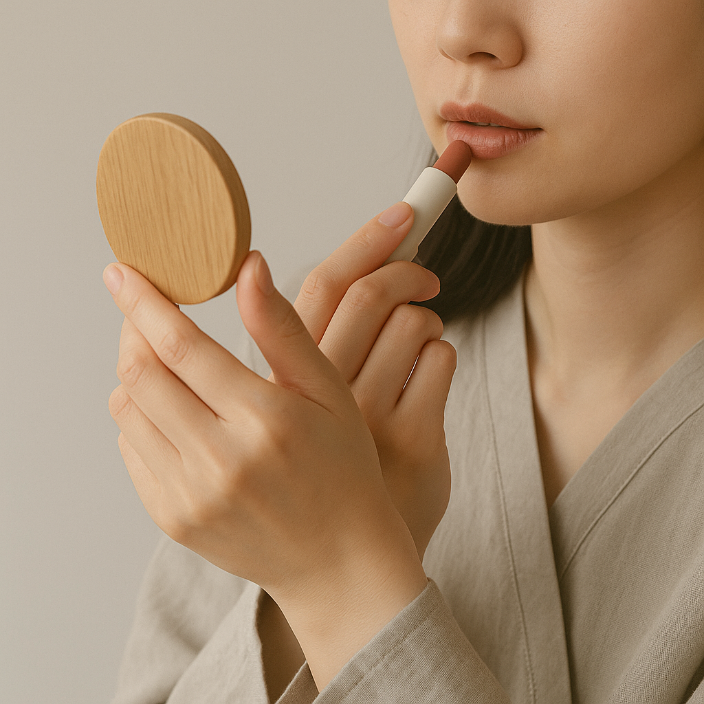 Minimalist Wooden Pocket Mirror – Japandi Style Beauty On-the-Go