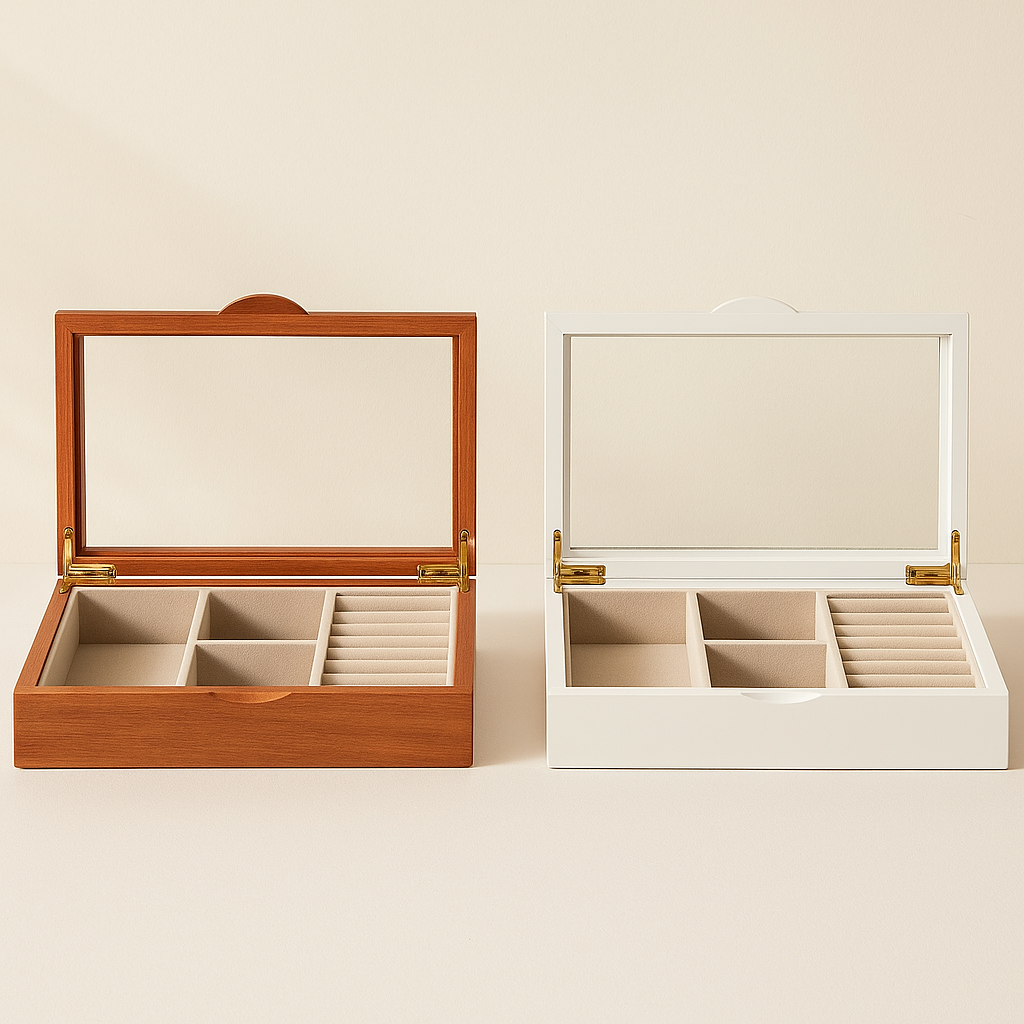 Timeless Wooden Jewelry Box – A Serene Home for Your Treasures