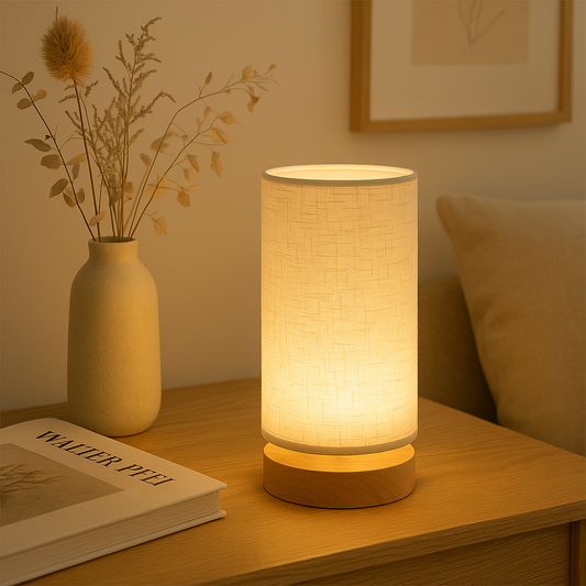Minimalist Wooden Table Lamp – Soft, Warm Glow for Any Space