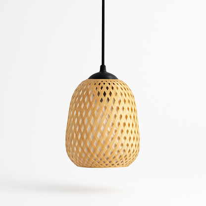Handwoven Bamboo Pendant Light – Natural Glow for Calm Interiors