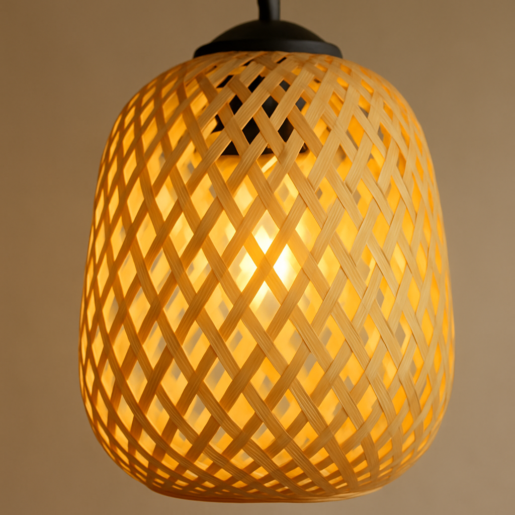 Handwoven Bamboo Pendant Light – Natural Glow for Calm Interiors
