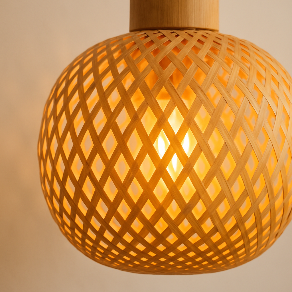 Wall-Mounted Bamboo Light – Natural Glow, Japandi Vibes