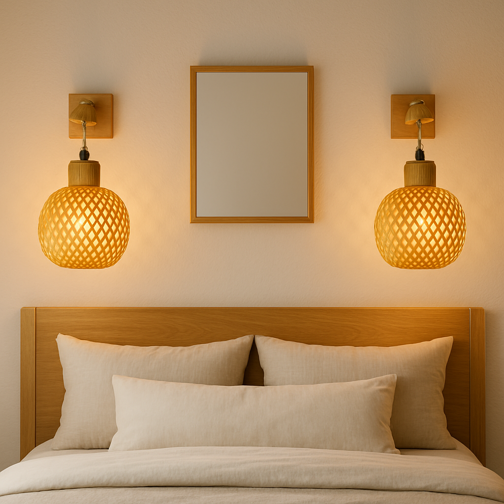 Wall-Mounted Bamboo Light – Natural Glow, Japandi Vibes
