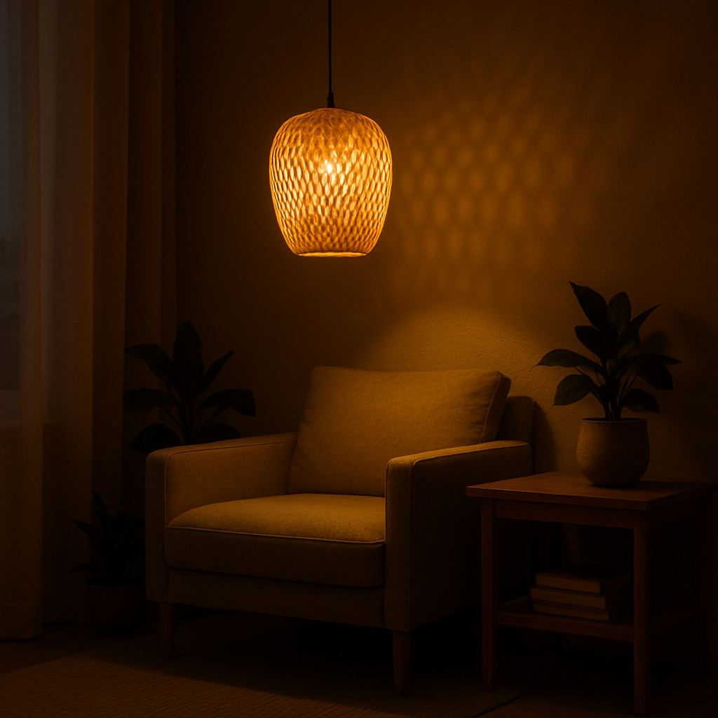 Tall Bamboo Pendant Light – Japandi Serenity with Natural Texture