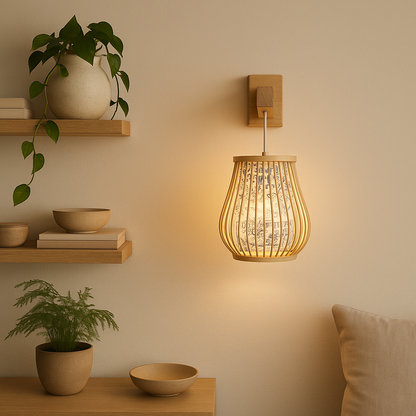 Wall-Mounted Bamboo Lantern – Soft Light, Japandi Look