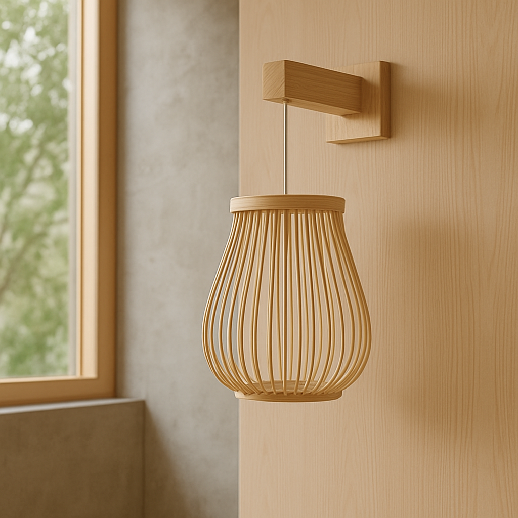 Wall-Mounted Bamboo Lantern – Soft Light, Japandi Look