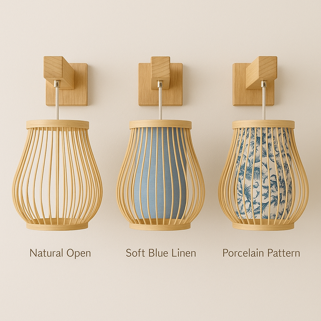 Wall-Mounted Bamboo Lantern – Soft Light, Japandi Look