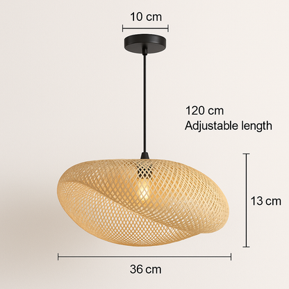 Woven Bamboo Pendant Light – Sculptural Japandi Elegance
