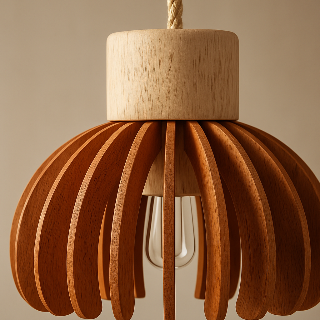 Wooden Wall Lamp – Sculpted Japandi Warmth