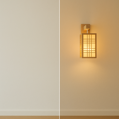 Shoji-Style Wall Lantern – Japandi Light, Natural Calm