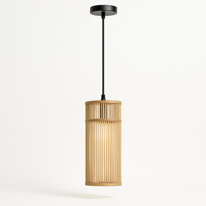 Tall Bamboo Pendant Light – Japandi Lantern Style