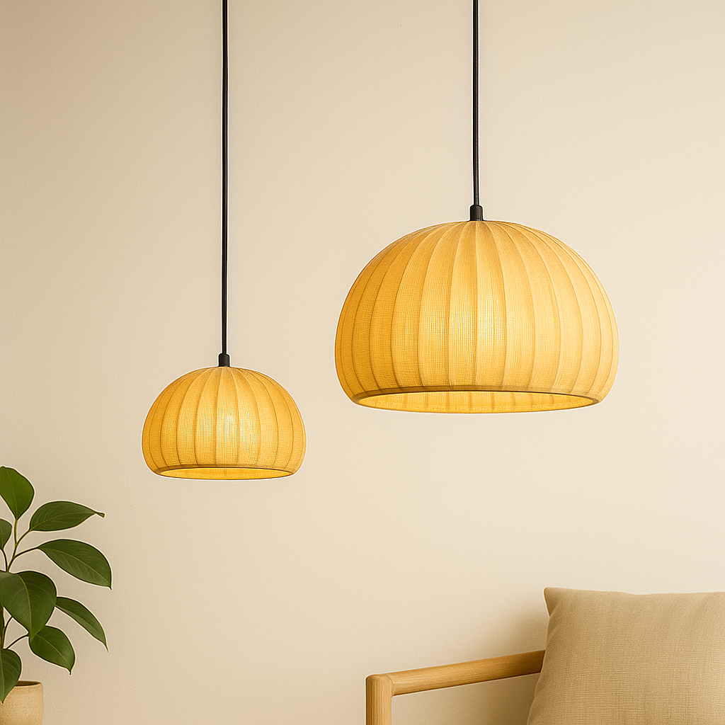 Sculpted Wood Pendant Light – Japandi Warm Minimalism