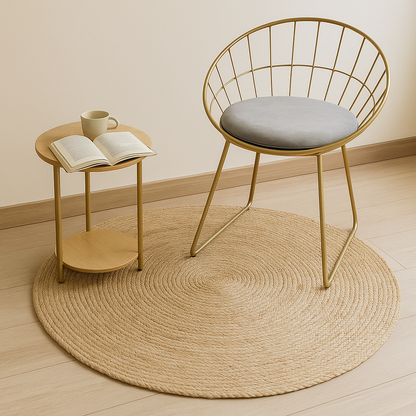 Serenity in Circles – Handwoven Japandi Grass Rug