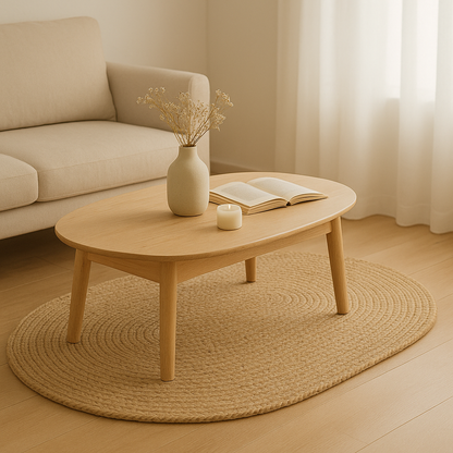 Oval Serenity Rug – Handwoven Natural Grace