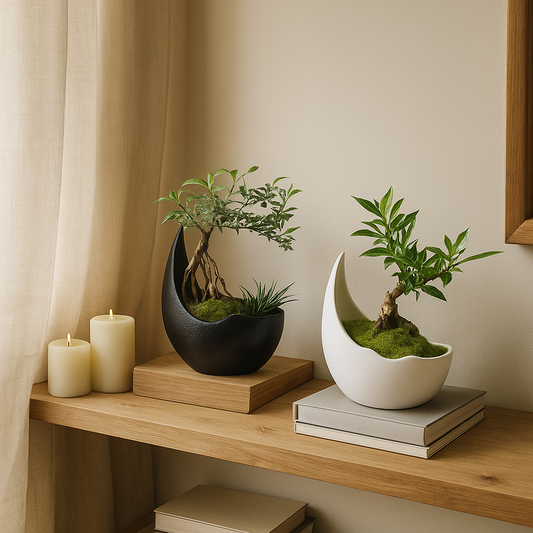 Rhino Horn Ceramic Planter – A Sculptural Touch of Nature