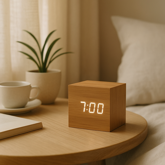 Elegant Wooden Alarm Clock – Gentle Wakeups, Natural Harmony