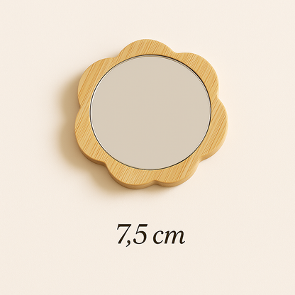 Handmade Bamboo Makeup Mirror – Minimalist & Natural Look
