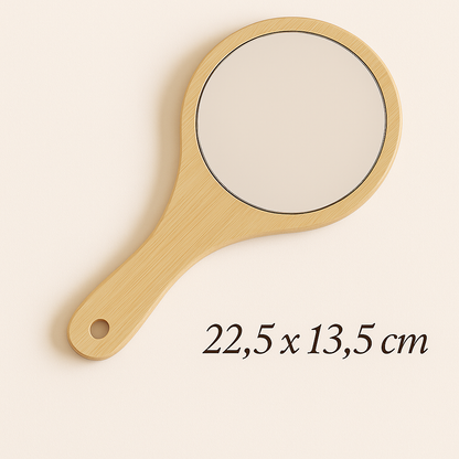 Handmade Bamboo Makeup Mirror – Minimalist & Natural Look