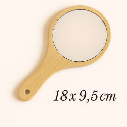 Handmade Bamboo Makeup Mirror – Minimalist & Natural Look
