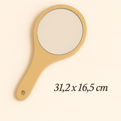 Handmade Bamboo Makeup Mirror – Minimalist & Natural Look