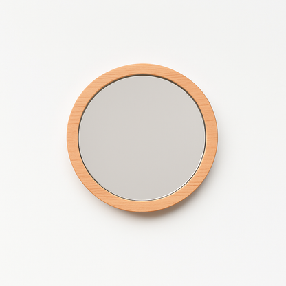 Minimalist Wooden Pocket Mirror – Japandi Style Beauty On-the-Go