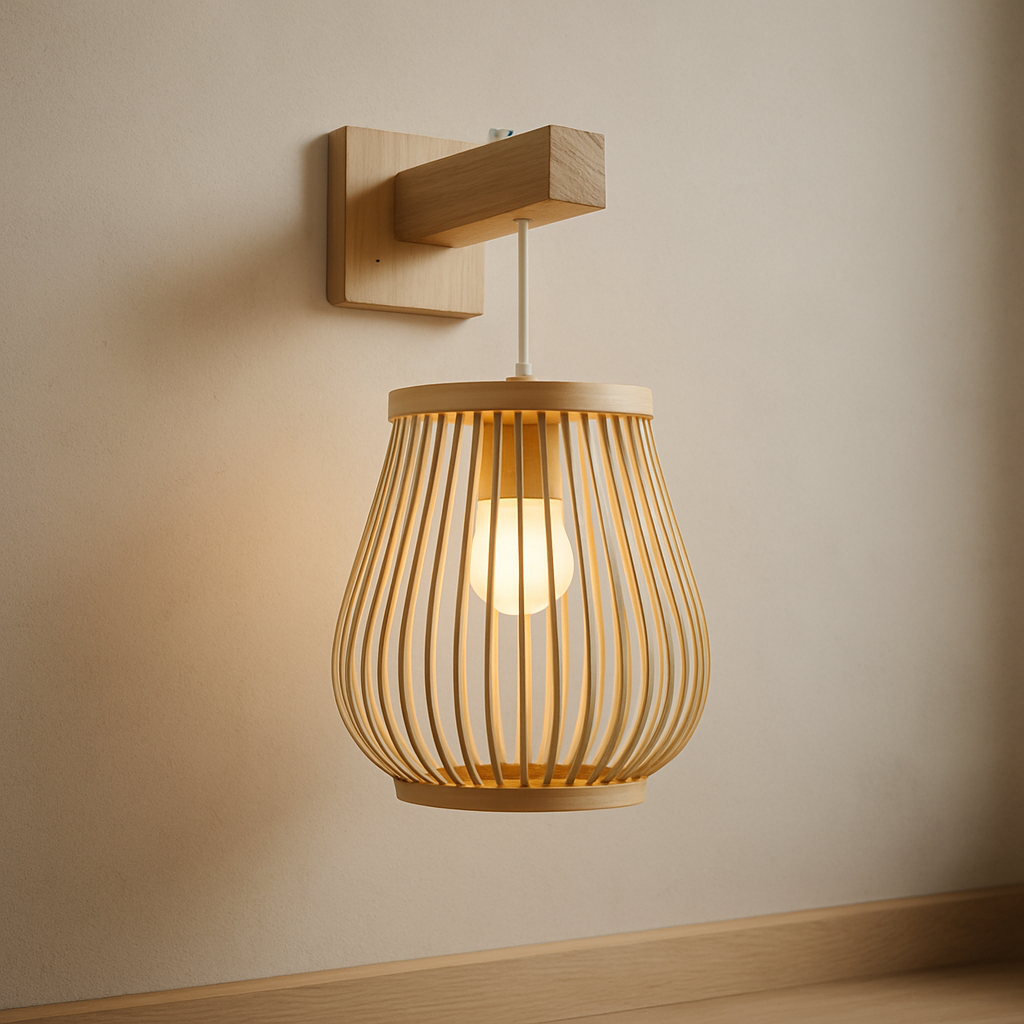 Wall-Mounted Bamboo Lantern – Soft Light, Japandi Look