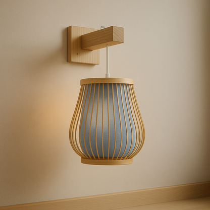 Wall-Mounted Bamboo Lantern – Soft Light, Japandi Look