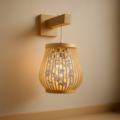 Wall-Mounted Bamboo Lantern – Soft Light, Japandi Look