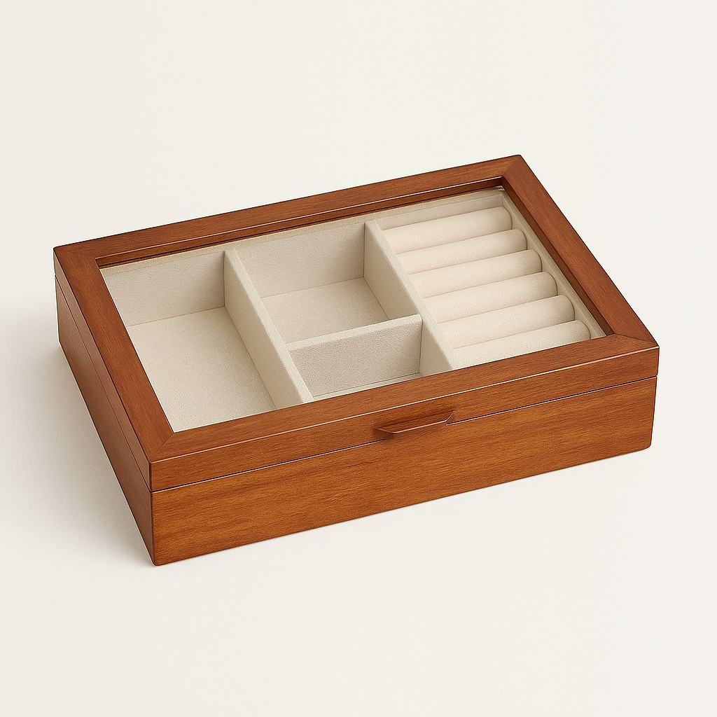 Timeless Wooden Jewelry Box – A Serene Home for Your Treasures