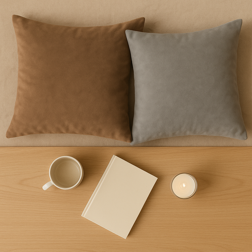 Velvet Cushion Cover 40x40 – Japandi Style