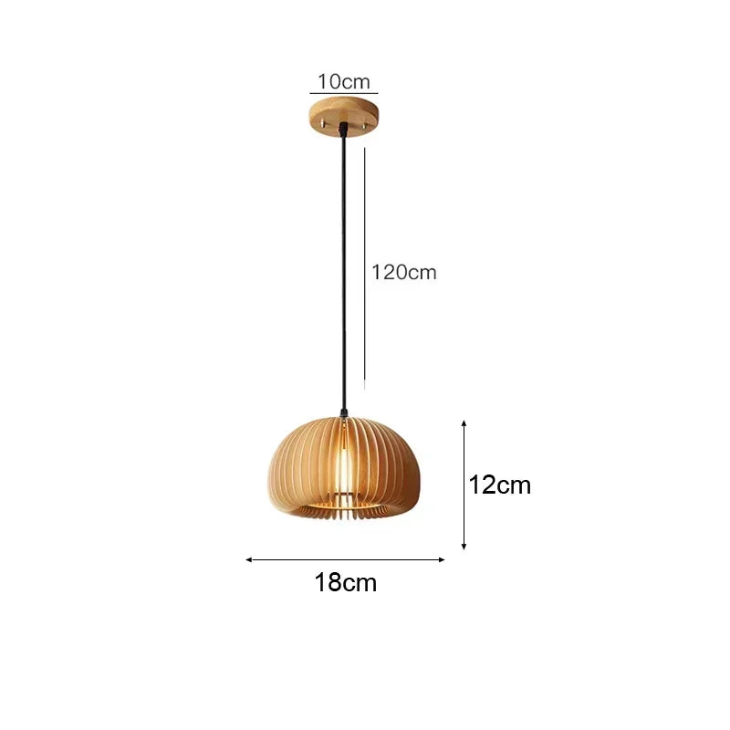 Sculpted Wood Pendant Light – Japandi Warm Minimalism