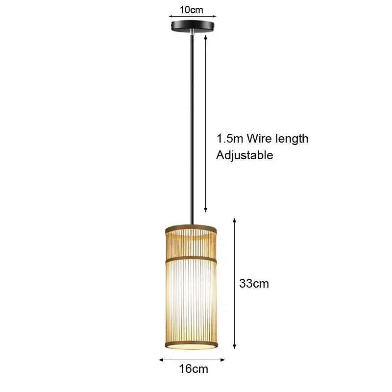Tall Bamboo Pendant Light – Japandi Lantern Style